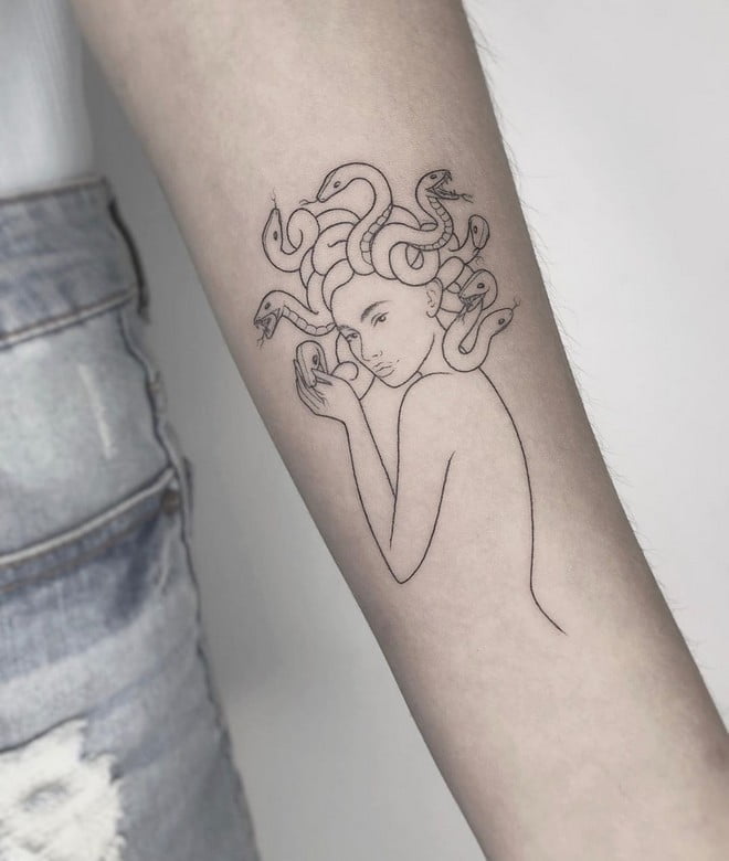 minimalist medusa tattoo - Tattoo Joker