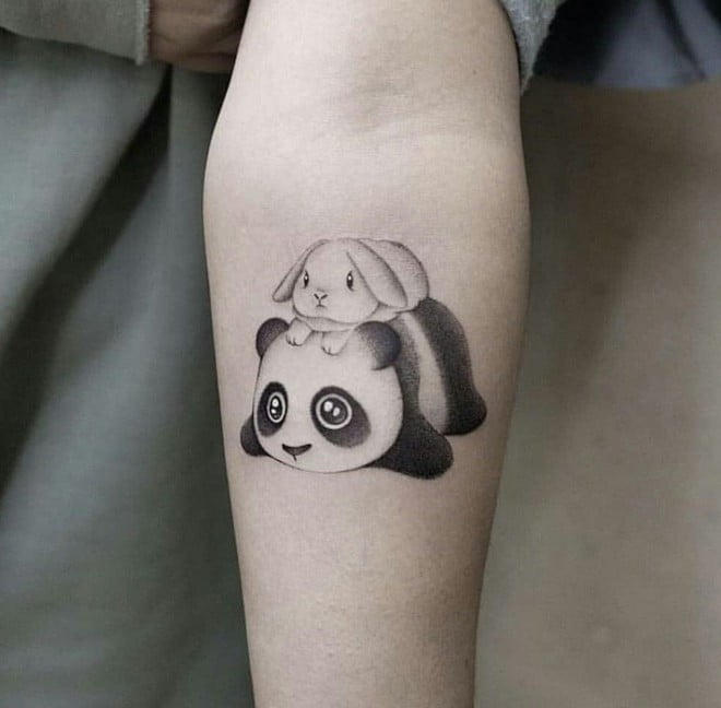 cute panda tattoo