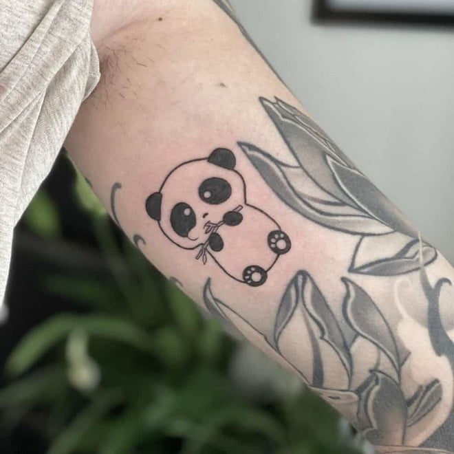 lovely panda tattoo design