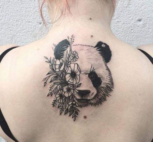 panda tattoo design on back 1