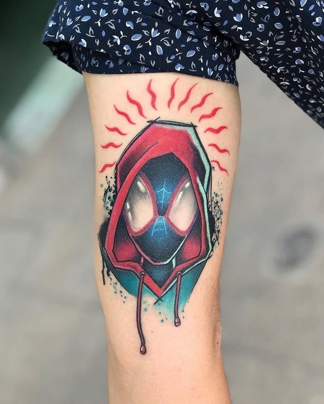 spider man hood tattoo ideas for girls