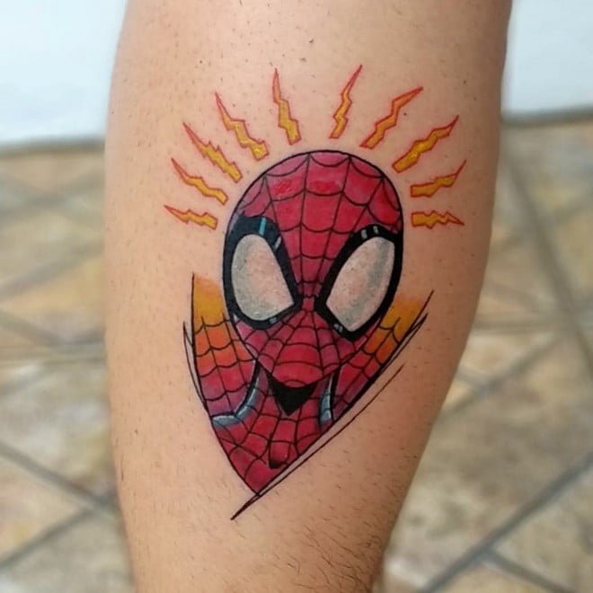 spiderman comic tattoo