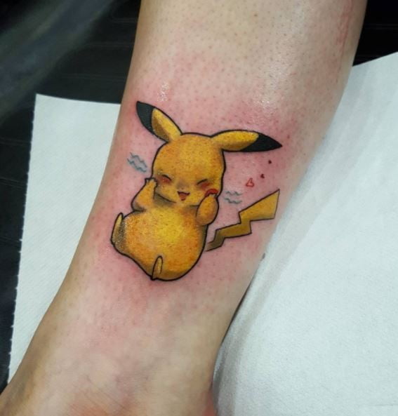 colored pikachu tattoo