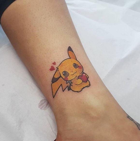 minimal pikachu tattoo