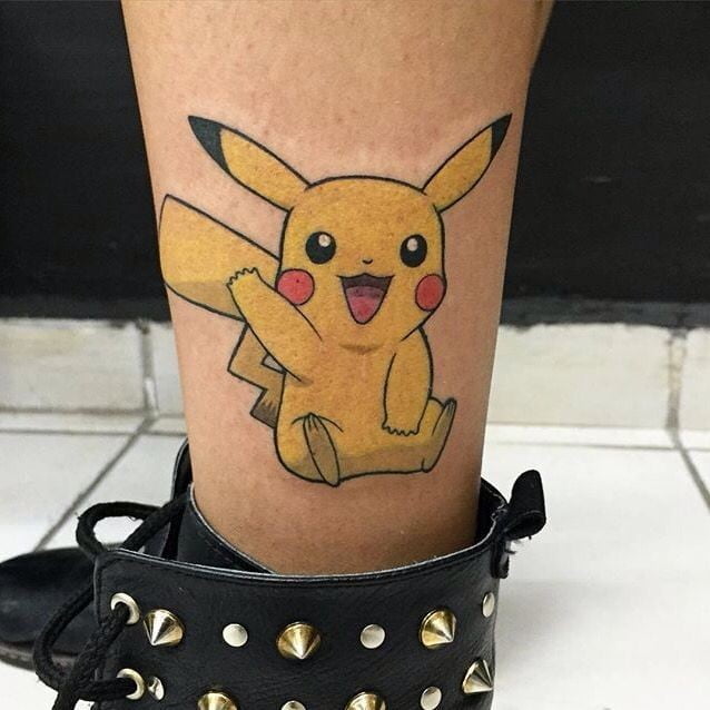 pikachu tattoo idea on ankle