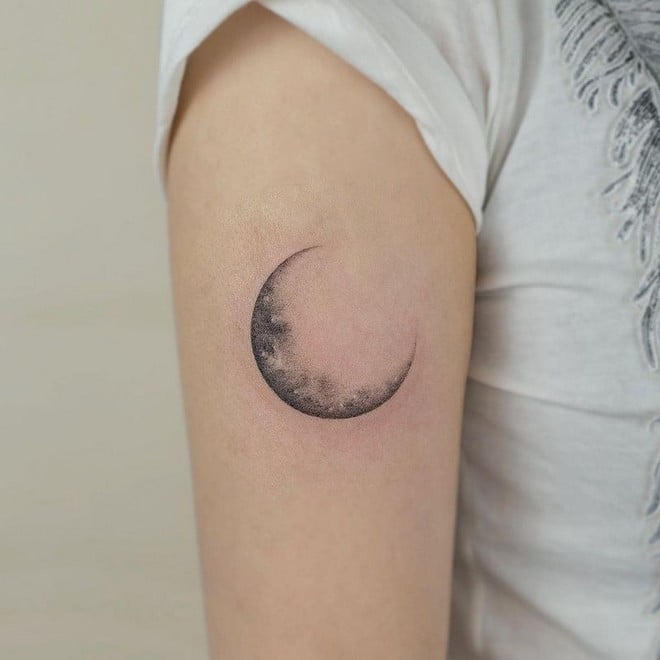 amazing crescent moon tattoo design