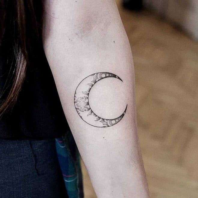 half moon tattoo design