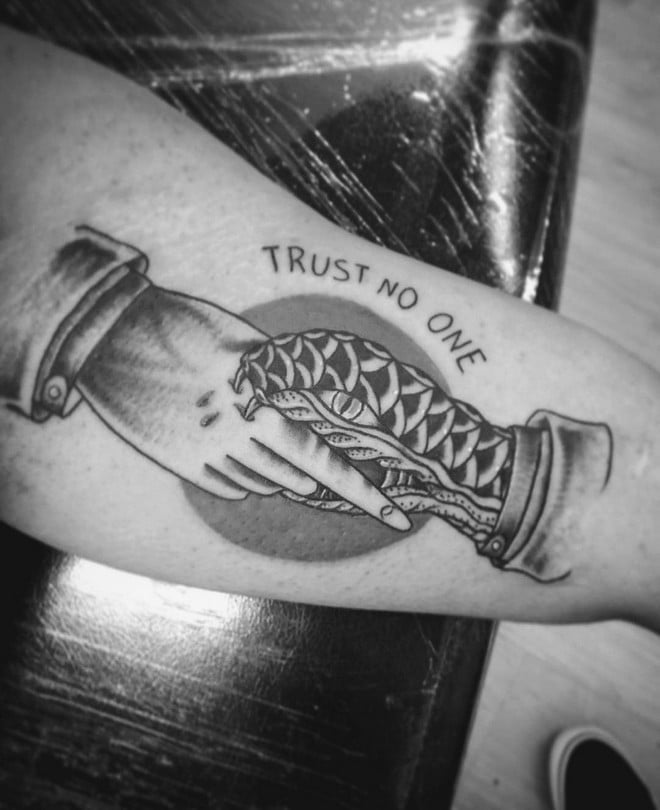 trust no one tattoo ideas