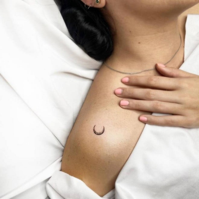 upside down crescent moon tattoo
