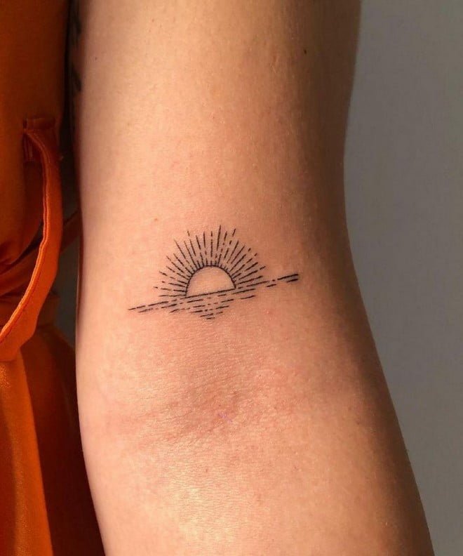 rising sun tattoo design