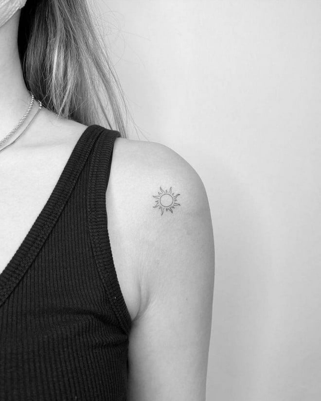 simple sun tattoo design