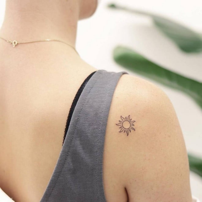 small sun tattoo design